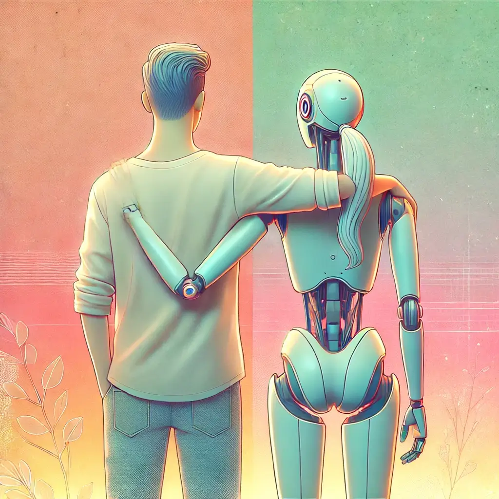 Human and AI embracing