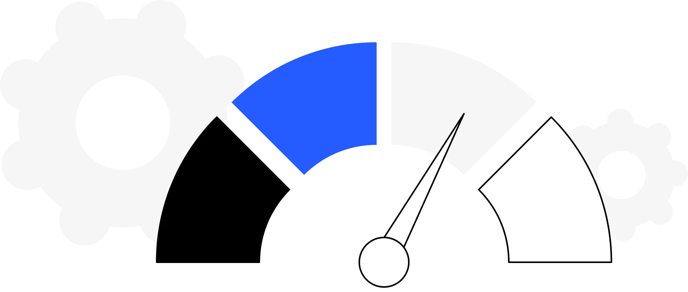 Speedometer with pointer going to three quarters