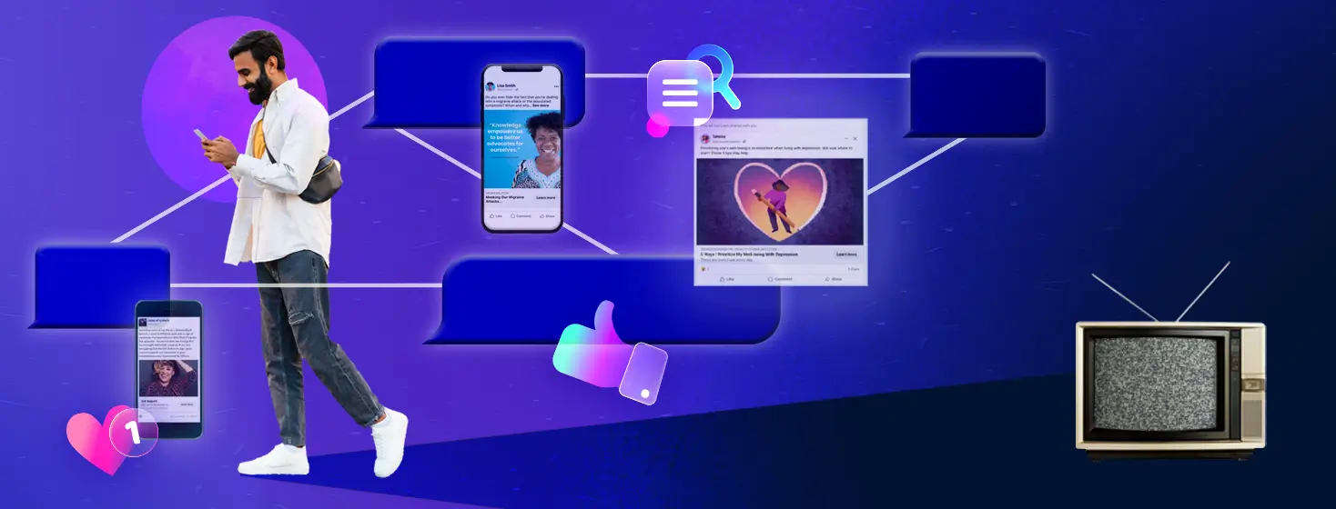 social media web -someone on phone smiling